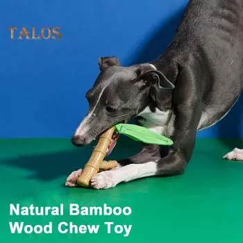 Игрушка для жевания собак, бамбуковая палочка для зубов собак, для агрессивного жевания, неразрушимая игрушка для прорезывания зубов щенков для крупных и средних пород собак цвет старого дерева