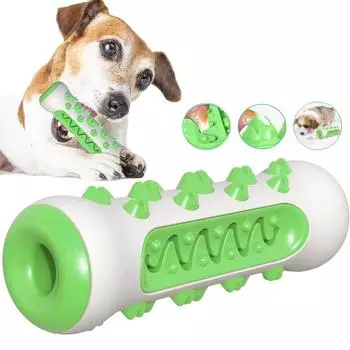 Игрушка для жевания собак Интерактивный щенок Мягкая зубная щетка для маленьких и больших собак Мягкая резина TPR из собачьей кости Чистка зубов Чистка зубов Игрушка для собак Уход за полостью рта зелёный