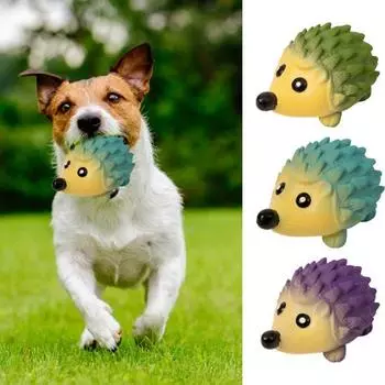 Игрушка для жевания собак, мягкая мультяшная устойчивая креативная игрушка для шлифовки зубов в форме ежика для домашних животных синий