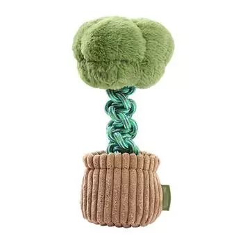 Игрушка для жевания собак, мультяшная брокколи, в форме гриба, игрушка для домашних животных со встроенным звуком, чистка зубов, облегчение скуки, интерактивная игрушка-веревка для собак