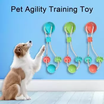 Игрушка для жевания собак на присоске, интерактивная собачья веревка, мяч, головоломка, перетягивание каната, игрушка для чистки зубов домашних животных, игрушка для укуса моляров для маленьких и больших собак B зелёный