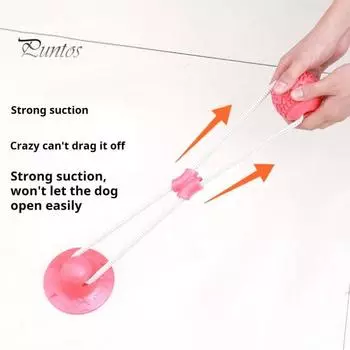 Игрушка для жевания собак на присоске, интерактивная собачья веревка, мяч, головоломка, перетягивание каната, игрушка для чистки зубов домашних животных, игрушка для укуса моляров для маленьких и больших собак A синий