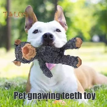 Игрушка для жевания собак с пищащим вкусом, интерактивная плюшевая игрушка-медведь со звуком, неразрушимая игрушка для чистки зубов у собак, для агрессивных любителей жевать S синий