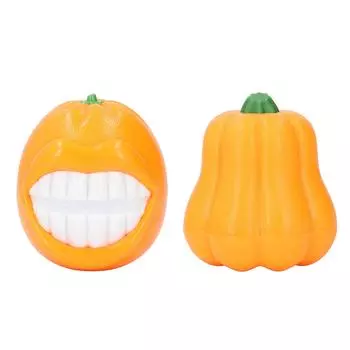 Игрушка для жевания собак, сопротивление укусам, скрипучий звук, имитация еды, многофункциональная игрушка для домашних животных для чистки зубов Pumpkin