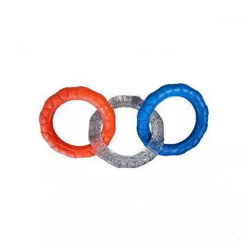 Игрушка для жевания собак TPR Чистка зубов Игрушки для домашних животных Интерактивная устойчивая к укусам 3-кольцевая игрушка для маленьких и средних собак Товары для животных