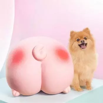 Игрушка для жевания собак, устойчивая к укусам, для чистки зубов, мягкий латекс, розовая попа, маленький, средний размер