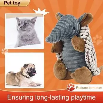 Игрушка для жевания собак, устойчивая к укусам, ПП, хлопковый наполнитель, игрушка для собаки, кукла, игрушка в форме мультяшного животного, игрушка для домашних животных, звуковая игрушка для собак, избавляющая от скуки коричневый