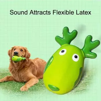 Игрушка для жевания собак, устойчивая к укусам, для чистки зубов, мягкая, латексная, в форме оленя, маленькая