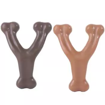 Игрушка для жевания собак, устойчивая к укусам, износостойкая кость для дрессировки домашних животных, интерактивная игрушка для развлечений с домашними животными темно-коричневого