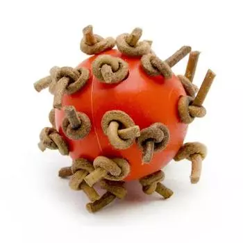 Игрушка для жевания в виде мяча с узелками, диаметр лапки 4 см, подходит для попугая Амазонки, африканского серого какаду, зоотовары оранжевый