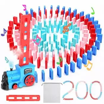 Игрушка домино обучающая игрушка Skirfy Domino опрокидывающаяся 200 деталей поезд красочный распылитель функция пищевая гигиена протестирована блок игрушка музыкальные эффекты дополнительный зажим для карт