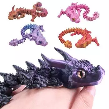 Игрушка дракон, напечатанная на 3D-принтере, фигурка дракона с подвижными суставами, игрушка-фиджет для снятия стресса, дракон для студентов и офисных работников S