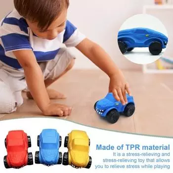 Игрушка-фиджет Car Squeeze Fidget Toy с медленным отскоком TPR, снятие стресса, тревожности, мини-игрушка для автомобиля, обучающая игрушка-динозавр, сенсорная игрушка для грузовика C