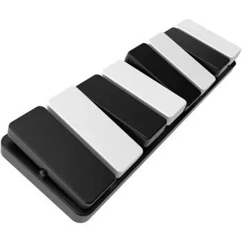 Игрушка-фиджет, крутой металлический тактильный слайдер, тонкий дизайн, сенсорный гаджет-кликер, удобная для переноски офисная настольная игрушка для снятия стресса, аутизма, СДВГ, кнопка переключения 8*2.5*1cm белый/чёрный