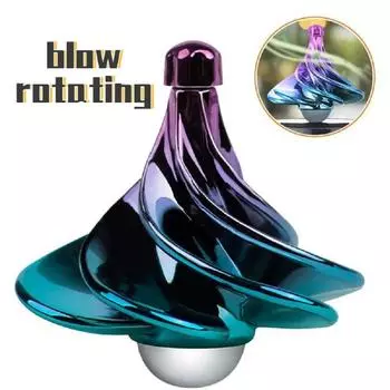 Игрушка-гироскоп из аэродинамического металлического сплава, вращающаяся ветром, спиннер, игрушки для детей и взрослых, средство для снятия стресса серебряный