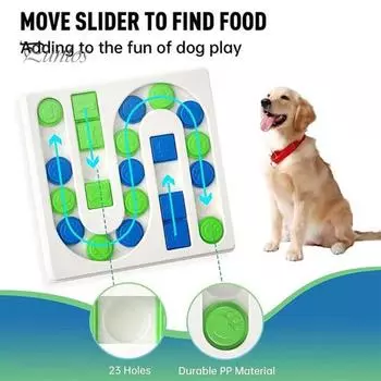 Игрушка-головоломка для домашних животных, нескользящий дозатор лакомств для домашних животных, лоток для медленной подачи, интерактивная игрушка для умственной стимуляции собак, товары для домашних животных белый