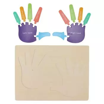 Игрушка-головоломка в форме ладони, обучающая игрушка для обучения цвету и познанию, деревянная головоломка для малышей