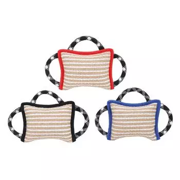 Игрушка-грызунок с 3 прочными ручками из джута, устойчивая к разрывам, интерактивная игрушка-грызунок для взрослых собак Red