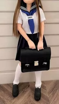 Игрушки Хобби Фигурка cd045 Кожаный школьный рюкзак для старшеклассниц и одежда Нет & [TOYBARJAPAN] Аксессуары 1/6/cdtoys (Кукла в комплекте) чёрный