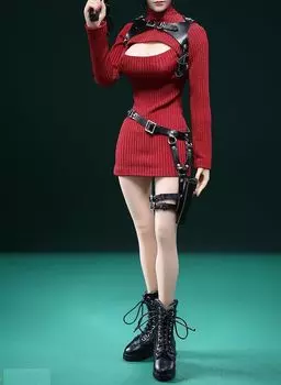 Игрушка Hobby Scale Фигурка Красивая сексуальная женщина Офисная леди OL Подходит для TBLeague Body Длинный рукав Высокий воротник Платье и кобура для пистолета Вешалка