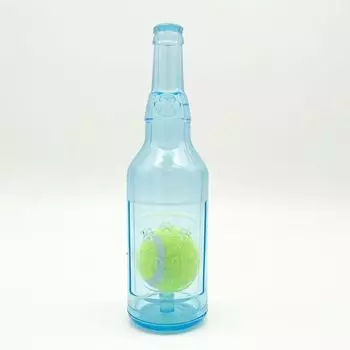 Игрушка-хрустелка для бутылок с водой Crunchnplay Игрушка-бутылка Пластиковая бутылка Игрушки для жевания для собак Blue with ball-S