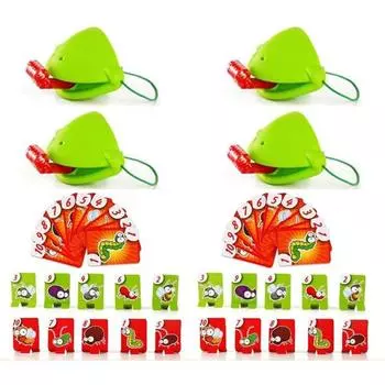 Игрушка-игрушка для выдувания языка лягушки с картоном для насекомых в комплекте для нескольких игроков 1set