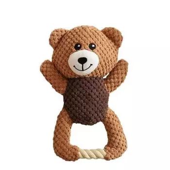 Игрушка-игрушка-кукла Lalapet для собак-буксиров пищащая, 1 шт, плюшевый мишка