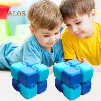 Игрушка Infinity Cube, снимающая стресс, игровой кубик, гаджет, напечатанный на 3D-принтере, успокаивающий кубик для пальцев для детей и взрослых, избавление от беспокойства синий