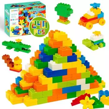 Игрушка из 240 крупных блоков частиц, совместимая с Duplo, сменный блок Anpanman, для игр в помещении, развивающая игрушка, строительные блоки, игровое оборудование для детей