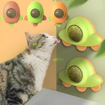 Игрушка из натуральной кошачьей мяты, конфеты для кошек, вращающийся мячик с кошачьей мятой, игрушка для чистки моляров для котят, устойчивая к укусам игрушка, аксессуары для кошек