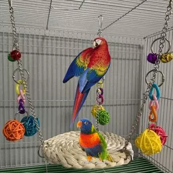 Игрушка-качалка с попугаем, антидеформирующаяся, снимает скуку, кукурузная подвесная многоцветная игровая подставка для птиц D