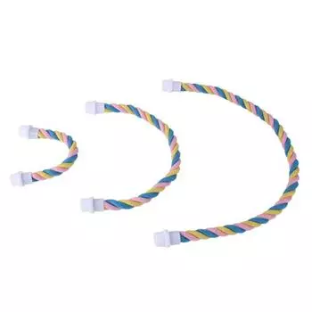 Игрушка-качалка с попугаем, многоцветные игрушки для скалолазания, U-образная хлопковая веревка, тренировочная подставка для птиц S