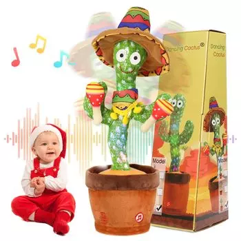 Игрушка кактус MIAODAM движущийся кактус танцующий кактус говорящий кактус подарок на день рождения рождественский подарок новогоднее украшение танцующий кактус танцующий кактус