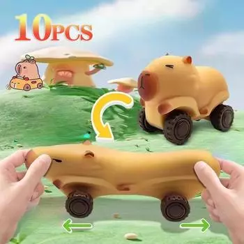 Игрушка-капибара, сбрасывающая давление, игрушка-капибара с колесами, креативные портативные игрушки для вентиляции, уютная забавная игрушка-щипок для детей и взрослых
