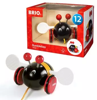 Игрушка-каталка BRIO Шмель [Деревянная игрушка] 30165 [Предмет]