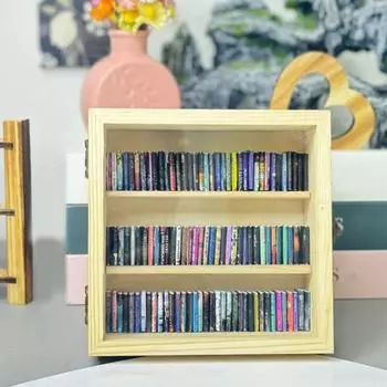Игрушка книжная полка от беспокойства, деревянный миниатюрный книжный шкаф с моделями мини-книг, избавляющий от беспокойства, миниатюрное украшение книжной полки для домашнего офиса S