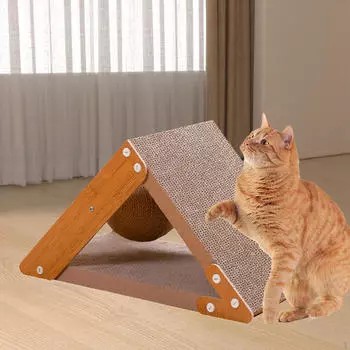 Игрушка-когтеточка для кошек с шариком из сизаля, вращающиеся царапающие шлифовальные лапки, игрушки S