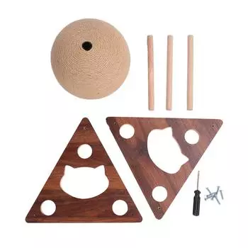 Игрушка-когтеточка для кошек, треугольный, прочный, устойчивый кронштейн, сизаль, мяч-когтеточка, интерактивная игрушка для домашних животных в помещении