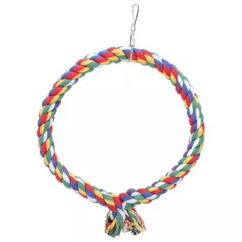 Игрушка-кольцо из хлопковой веревки для птиц, красочные игрушки-качели для попугаев для волнистых попугайчиков, корелл, аратинг, неразлучников S