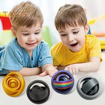 Игрушка-колечко для взрослых и подростков, вращающаяся спиннер для снятия стресса, для концентрации, снятия беспокойства, релаксации, EDC, настольная сенсорная игрушка жёлтый