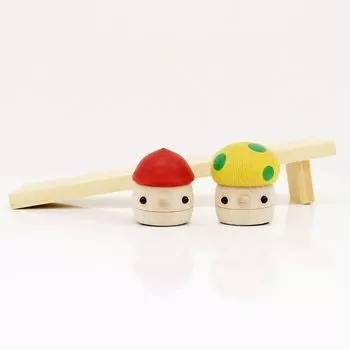Игрушка Komama Donguri no Saka Set Roll Acorn Mushroom Acorn Saka Elementary School Сделано в Японии (Маленький) (Желудь 1, 1, 1) [Деревянная игрушка]
