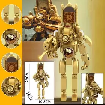 Игрушка-конструктор Clockman, подвижный шарнирный робот, фигурка для детей, развивающая игрушка для сборки часов, настольное украшение для малышей, мальчиков и девочек, день рождения A