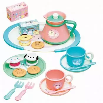 Игрушка Королевский Sanrio Персонажи Чайный сервиз Чайный сервиз Cinnamoroll Pochacco Pompompurin (Притворись, играй/Притворись, играй) (Чашка/Кастрюля/Вилка Ложка/Аксессуары для еды,