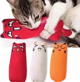 Игрушка кошачья мята, товары для кошек, шорох, звук для домашних животных, милые игрушки для кошек, для котят, скрежещущих зубами, плюшевая игрушка для кошек, подушка для большого пальца, аксессуары для домашних животных красный