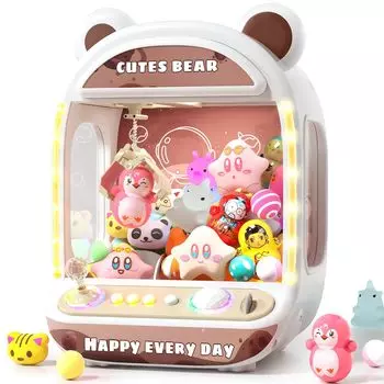 Игрушка-кран Skirfy, обучающая игрушка, настольная игра, дизайн медведя с атмосферной музыкой, регулируемая громкость, гнездо для монет, прочная рукоятка, 2 типа мощности