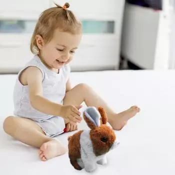 Игрушка-кролик Yousheng Electric, интерактивная мягкая игрушка, прыгающие уши, дергающийся трясущийся кролик, игрушка для малышей, игрушка для ползания на животе, пасхальные подарки
