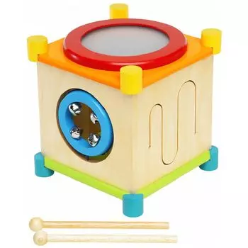 Игрушка-куб «Мелодия» Развивающая игрушка Деревянная игрушка Музыкальный инструмент Барабан Подарок на день рождения 1-летнему 2-летнему ребенку Руководство по уходу Включено Edut I M