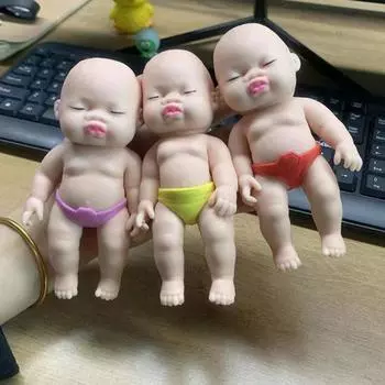 Игрушка-кукла для снятия стресса со съемными трусиками, аксессуар, портативный черный, белый цвет, сенсорная игрушка для младенцев S чёрный