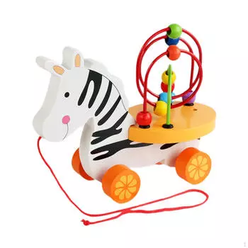 Игрушка-лабиринт из бисера, тяните за веревочку, многоцелевая развивающая круговая игрушка, красочный ролик zebra