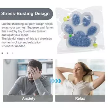 Игрушка-лапка для кошек, медленный отскок, мягкая TPR, снятие стресса, тревожности, портативная, для детей, подростков, взрослых, красочная, сжимающая лапку питомца, сенсорная игрушка-фиджет жёлтый